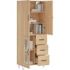 Skříň highboard 69,5 x 34 x 180 cm kompozitní dřevo [3198100] (Barva dub sonoma)