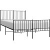 Kovový rám postele s hlavovým a nožním čelem 135 x 190 cm [350881] (Barva Černá)
