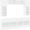 6dílná obývací stěna s LED osvětlením [3216797] (Barva Bílá)