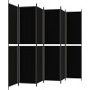 6dílný paraván 300x220 cm textil [350257] (Barva Černá)