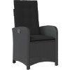 3dílný bistro set s poduškami polyratan [365177] (Barva Černá)
