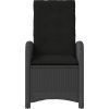 3dílný bistro set s poduškami polyratan [365177] (Barva Černá)