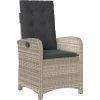 3dílný bistro set s poduškami polyratan [365177] (Barva Černá)