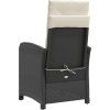 3dílný bistro set s poduškami polyratan [365177] (Barva Černá)