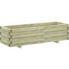 Vyvýšený záhon 120 x 40 x 30 cm dřevo obdélníkový [41661] (Barva Zelená)