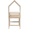 Patrová postel s žebříkem a střechou 90 x 190 cm borovice [3282026] (Barva Přírodní)