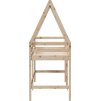 Patrová postel s žebříkem a střechou 90 x 190 cm borovice [3282108] (Barva Přírodní)