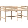 Patrová postel s žebříkem a střechou 90 x 190 cm borovice [3282148] (Barva Přírodní)