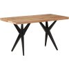 Jídelní stůl 140 x 70 x 76 cm masivní akáciové dřevo [351640] (Barva Černá)