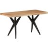 Jídelní stůl 140 x 70 x 76 cm masivní akáciové dřevo [351640] (Barva Černá)