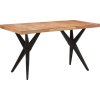 Jídelní stůl 140 x 70 x 76 cm masivní akáciové dřevo [351640] (Barva Černá)