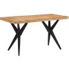 Jídelní stůl 140 x 70 x 76 cm masivní akáciové dřevo [351640] (Barva Černá)