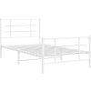 Kovový rám postele s hlavovým a nožním čelem 100 x 190 cm [355622] (Barva Bílá)