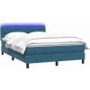 Box spring postel s matrací a LED 140x210 cm samet [3317171] (Barva Černá)