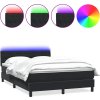 Box spring postel s matrací a LED 140x210 cm samet [3317171] (Barva Černá)