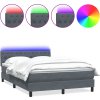 Box spring postel s matrací a LED 140x210 cm samet [3317171] (Barva Černá)