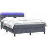 Box spring postel s matrací a LED 140x210 cm samet [3317171] (Barva Černá)