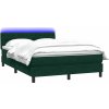 Box spring postel s matrací a LED 140x210 cm samet [3317171] (Barva Černá)