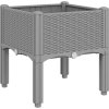 Zahradní truhlík s nohami 40 x 40 x 42 cm PP [367887] (Barva Světle šedá)