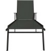 Zahradní lehátko ocel a textilenová tkanina [317595] (Barva Černá)