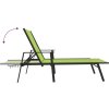 Zahradní lehátko ocel a textilenová tkanina [317595] (Barva Černá)