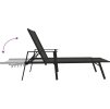 Zahradní lehátko ocel a textilenová tkanina [317595] (Barva Černá)
