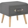 Noční stolek 40 x 35 x 40 cm textil [247535] (Barva Tmavě šedá)