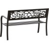 Zahradní lavice 125 cm ocel [317133] (Barva Černá)