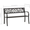 Zahradní lavice 125 cm ocel [317133] (Barva Černá)