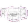5dílná zahradní sedací souprava podušky borovice [3299428] (Barva Přírodní douglaska)