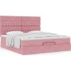 Osmanský rám postele s matracíes 180x200cm samet [3313564] (Barva Růžová)