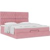 Osmanský rám postele s matracíes 180x200cm samet [3313564] (Barva Růžová)
