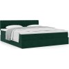 Osmanský rám postele s matrací 180x200cm samet [3311864] (Barva Tmavě zelená)