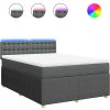 Box spring postel s matrací 160x200 cm textil [3289822] (Barva Tmavě šedá)