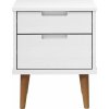 Noční stolek MOLDE 40 x 35 x 48 cm masivní borové dřevo [350496] (Barva Bílá)