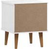 Noční stolek MOLDE 40 x 35 x 48 cm masivní borové dřevo [350496] (Barva Bílá)