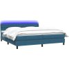 Box spring postel s matrací a LED 180x210 cm samet [3317182] (Barva Tmavě šedá)