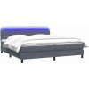 Box spring postel s matrací a LED 180x210 cm samet [3317182] (Barva Tmavě šedá)