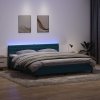Box spring postel s matrací a LED 180x210 cm samet [3317182] (Barva Tmavě šedá)