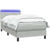 Box spring postel s matrací a LED 100x220 cm samet [3316725] (Barva Světle šedá)