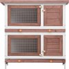 Zahradní králíkárna 4 dvířka dřevěná [170835] (Barva Hnědá)