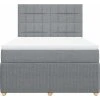 Box spring postel s matrací 160x200 cm textil [3294407] (Barva Světle šedá)