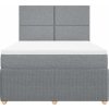 Box spring postel s matrací 160x200 cm textil [3292100] (Barva Světle šedá)