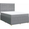 Box spring postel s matrací 160x200 cm textil [3292109] (Barva Černá)