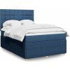 Box spring postel s matrací 160x200 cm textil [3292109] (Barva Černá)