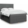 Box spring postel s matrací 160x200 cm textil [3292109] (Barva Černá)