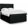 Box spring postel s matrací 160x200 cm textil [3292109] (Barva Černá)