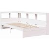 Postel s knihovnou bez matrace 90x200 cm masivní borovice [3324359] (Barva Bílá)