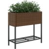 Zahradní truhlíky s policí 2 ks 70 x 28 x 70 cm [3210511] (Barva Hnědá)