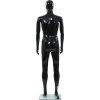 Pánská figurína celá postava základna sklo lesklá 185 cm [142926] (Barva Bílá)